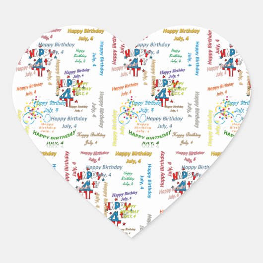 4 juli, geboortedag Sticker (Voorkant)