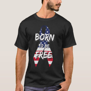 4 juli geboren als vrij motief Amerikaans fl T-shirt
