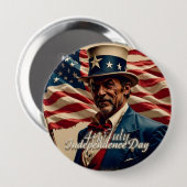 4 juli – Geest van Onafhankelijkheid Ronde Button 4,0 Cm (Voorkant /achterkant)