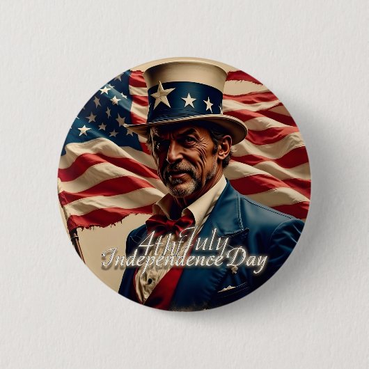 4 juli – Geest van Onafhankelijkheid Ronde Button 5,7 Cm (Voorkant)