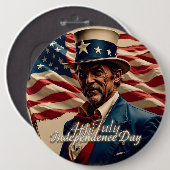 4 juli – Geest van Onafhankelijkheid Ronde Button 6,0 Cm (Voorkant /achterkant)