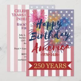 4 juli Gefeliciteerd Amerika Verjaardag USA 250ste Kaart