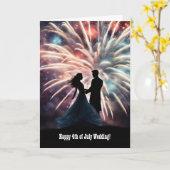 4 juli Gefeliciteerd Bruiloft Kaart (Gele Bloem)