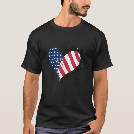 4 juli Geloofsvrijheid Patriottisch Verenigde Stat T-shirt (Voorkant)