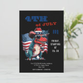 4 juli gelukkige Dinosaurus met de Amerikaanse vla Kaart (Staand voorkant)