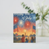 4 juli Gelukkige Onafhankelijkheidsdag Briefkaart (Staand voorkant)