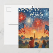 4 juli Gelukkige Onafhankelijkheidsdag Briefkaart (Voorkant / Achterkant)