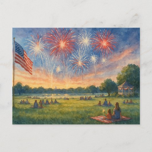 4 juli Gelukkige Onafhankelijkheidsdag Briefkaart (Voorkant)