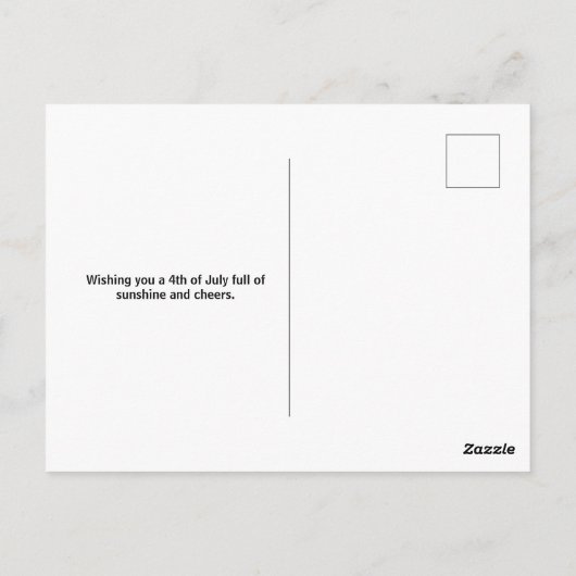 4 juli Gelukkige onafhankelijkheidsdag Groet Briefkaart (Achterkant)