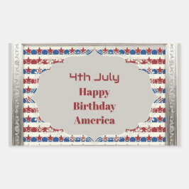 4 juli Gelukkige Verjaardag Amerika Sterren en Str Rechthoekige Sticker