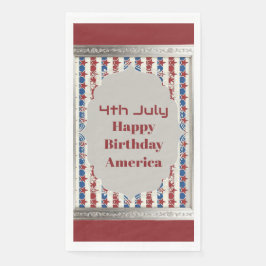 4 juli Gelukkige Verjaardag Amerika Sterren En Str Servet