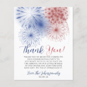 4 juli Gender Reveal Dank je kaart. (Voorkant)