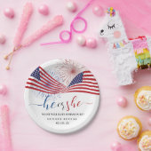 4 juli Gender Reveal. Papieren Bordje (Feest)