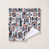 4 juli Generatief patroon Bad Handdoek (Wasdoekje)