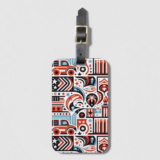 4 juli Generatief patroon Bagagelabel (Voorkant (verticaal))