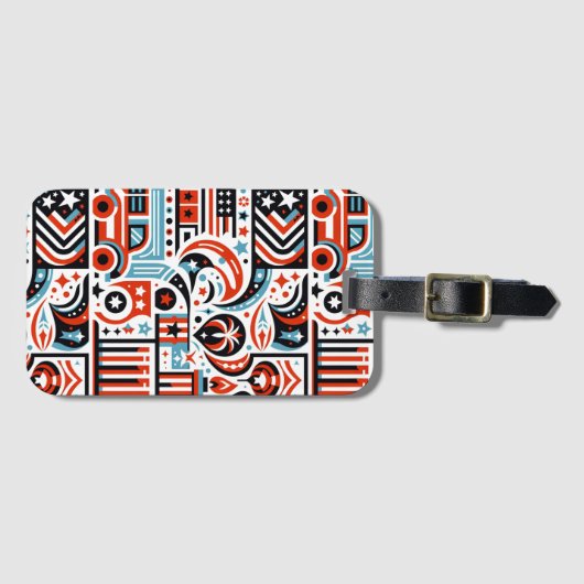 4 juli Generatief patroon Bagagelabel (Voorkant (horizontaal))