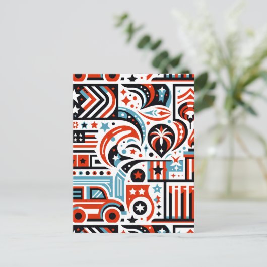 4 juli Generatief patroon Briefkaart (Staand voorkant)