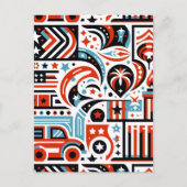 4 juli Generatief patroon Briefkaart (Voorkant)