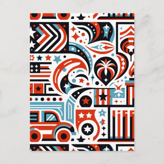 4 juli Generatief patroon Briefkaart (Voorkant)