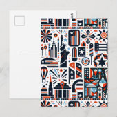 4 juli Generatief patroon Briefkaart (Voorkant / Achterkant)