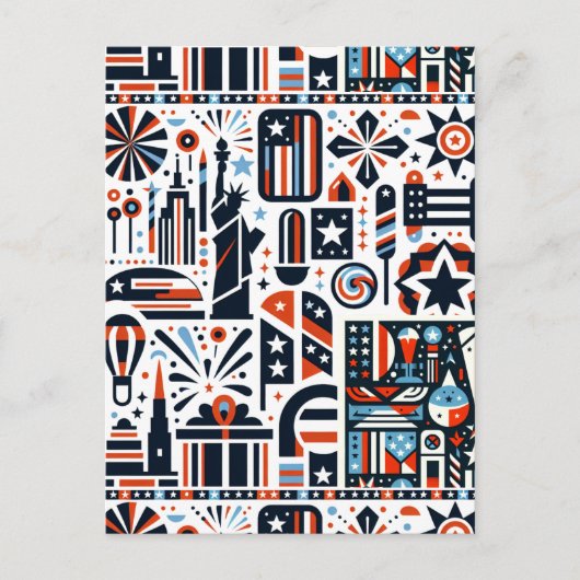 4 juli Generatief patroon Briefkaart (Voorkant)