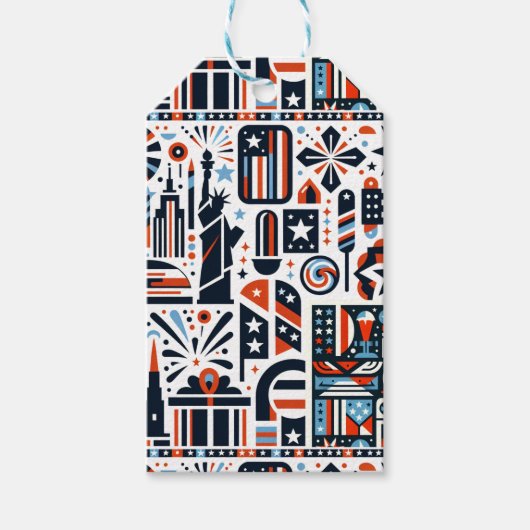 4 juli Generatief patroon Cadeaulabel (Voorkant)