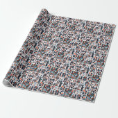 4 juli generatief patroon cadeaupapier (Uitgerold)