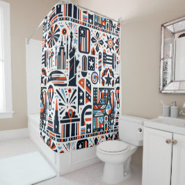 4 juli Generatief patroon Douchegordijn