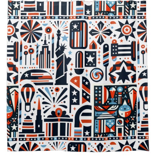 4 juli Generatief patroon Douchegordijn (Voorkant)