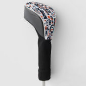 4 juli generatief patroon golfheadcover (Schuin)