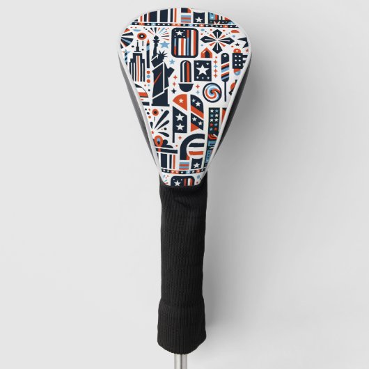 4 juli generatief patroon golfheadcover (Voorkant)