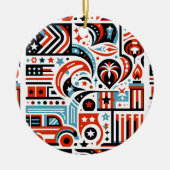 4 juli Generatief patroon Keramisch Ornament (Voorkant)