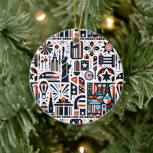 4 juli Generatief patroon Keramisch Ornament (Boom)