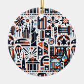 4 juli Generatief patroon Keramisch Ornament (Voorkant)