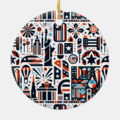 4 juli Generatief patroon Keramisch Ornament (Achterkant)