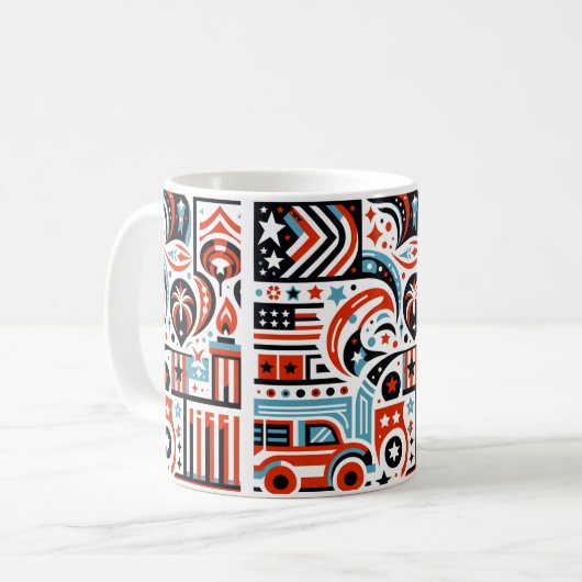 4 juli Generatief patroon Koffiemok (Voorkant links)