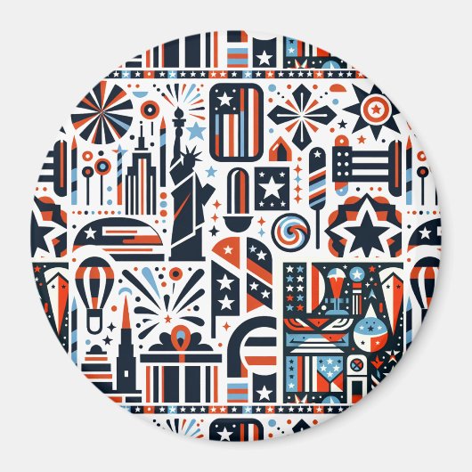 4 juli Generatief patroon Magneet (Voorkant)