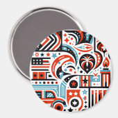 4 juli Generatief patroon Magneet (Voorkant / Achterkant)