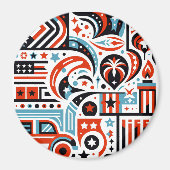 4 juli Generatief patroon Magneet (Voorkant)