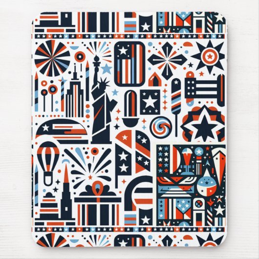 4 juli Generatief patroon Muismat (Voorkant)