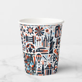 4 juli Generatief patroon Papieren Bekers (Achterkant)