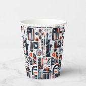4 juli Generatief patroon Papieren Bekers (Rechts)