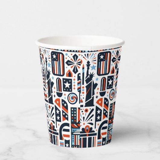 4 juli Generatief patroon Papieren Bekers (Rechts)