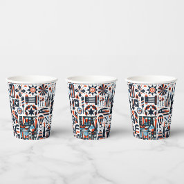 4 juli Generatief patroon Papieren Bekers