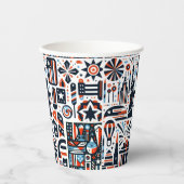 4 juli Generatief patroon Papieren Bekers (Voorkant)