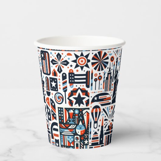 4 juli Generatief patroon Papieren Bekers (Voorkant)
