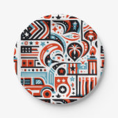 4 juli Generatief patroon Papieren Bordje (Voorkant)