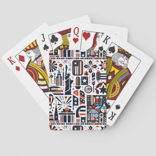 4 juli generatief patroon pokerkaarten (Achterkant)