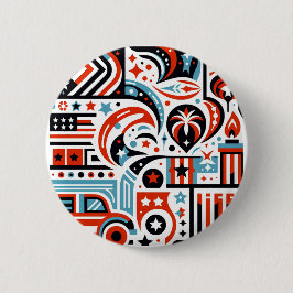 4 juli Generatief patroon Ronde Button 5,7 Cm