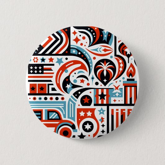 4 juli Generatief patroon Ronde Button 5,7 Cm (Voorkant)